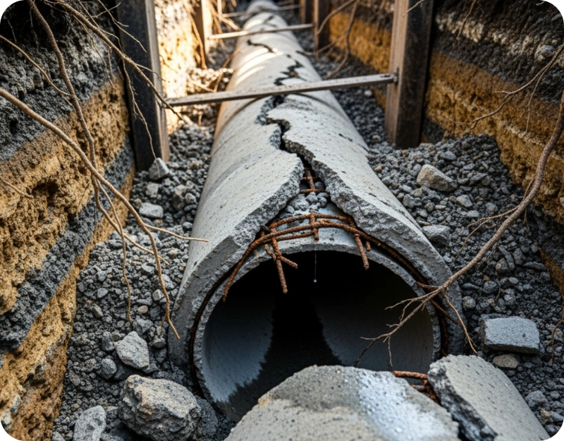 Large diameter commercial sewer pipe inspection